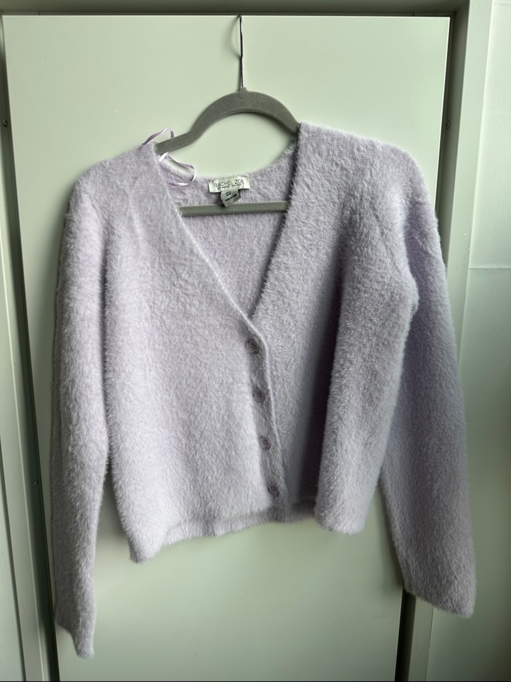 Rachel Zoe Lavender Fuzzy Knit Cardigan